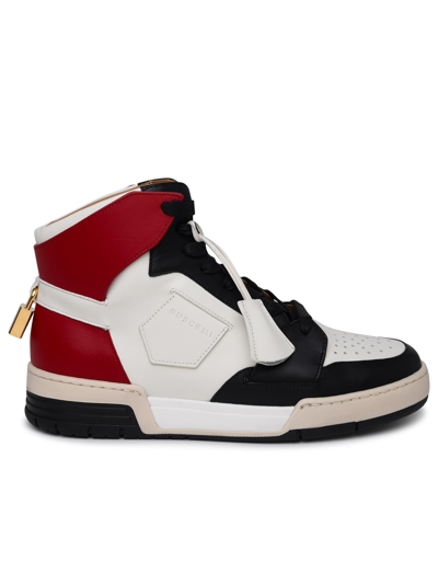 Shop Buscemi Air Jon Red And White Leather Sneakers