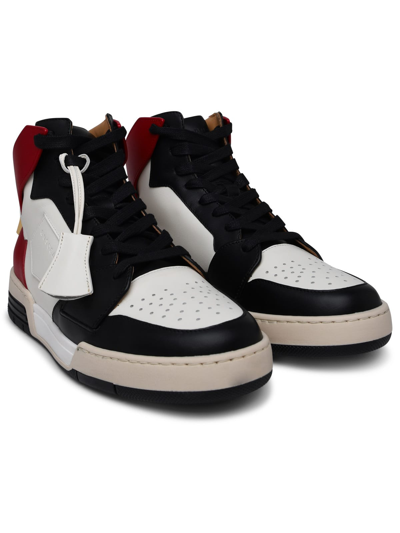 Shop Buscemi Air Jon Red And White Leather Sneakers