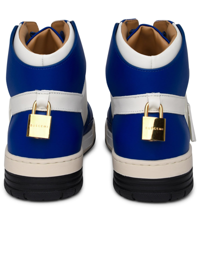 Shop Buscemi Air Jon White And Blue Leather Sneakers
