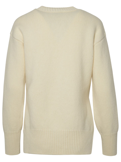 Shop Off-white Boiled Ivory Wool Sweater In White