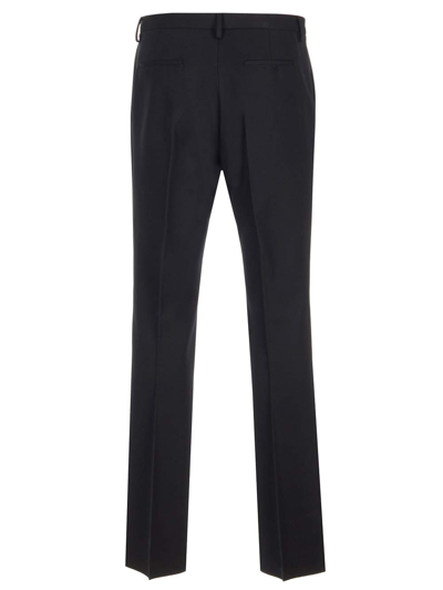 Shop Valentino Tailored Wool Trousers In Black