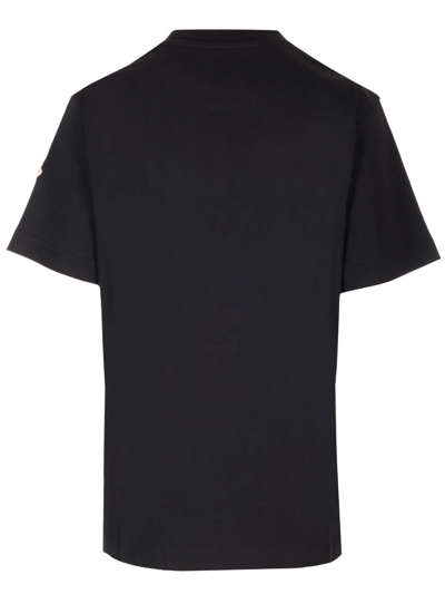 Shop Moncler Sequin Logo T-shirt In Black