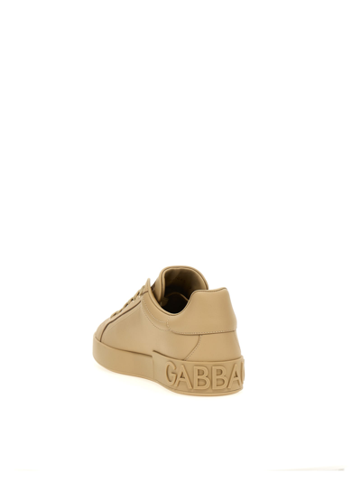 Shop Dolce & Gabbana Portofino Sneakers In Beige