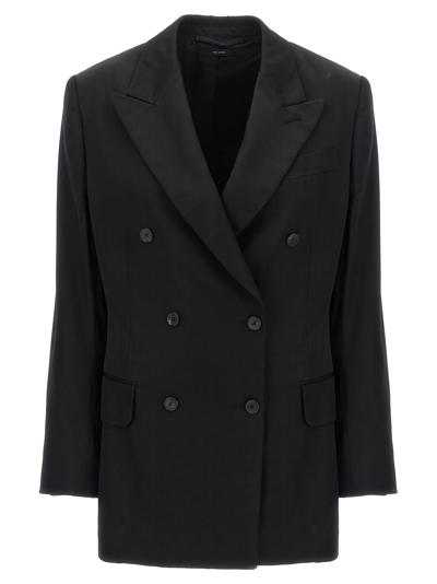 Shop Tom Ford Double-breasted Blazer In Black