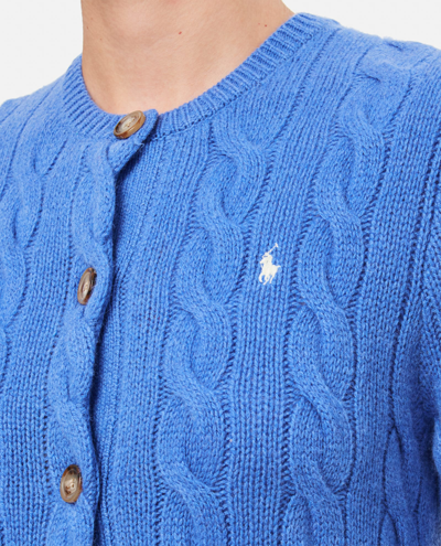 Shop Polo Ralph Lauren Wool Cashmere Cardigan In Blue