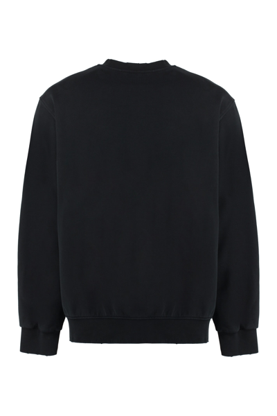 Shop Barrow Logo Detail Cotton Sweatshirt In Black