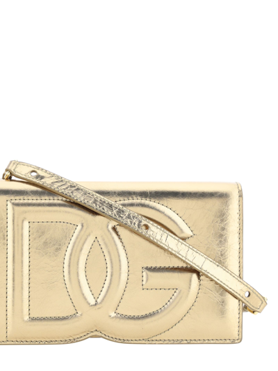 Shop Dolce & Gabbana Shoulder Bag In Oro