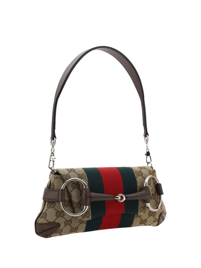 Shop Gucci Horsebit Mini Shoulder Bag In Ebony/acero