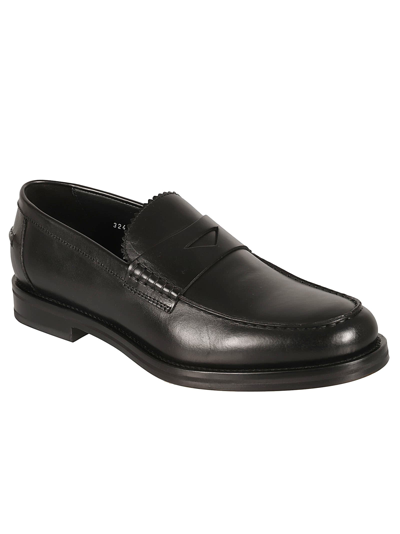 Shop Doucal's Deco Loafers In Black