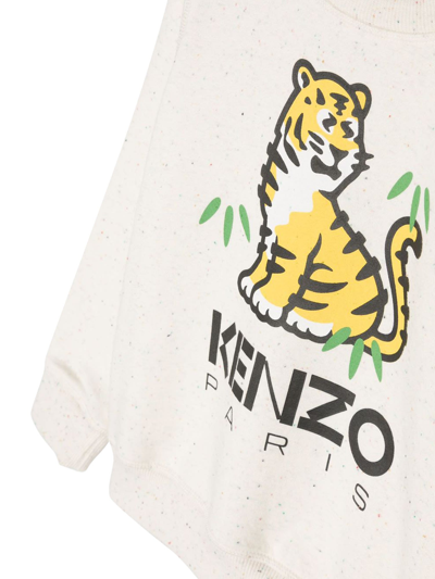 Shop Kenzo Tiger Crewneck Sweatshirt In Beige