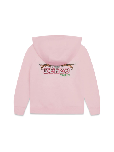 Shop Kenzo Zipper Hoodie In Rosa