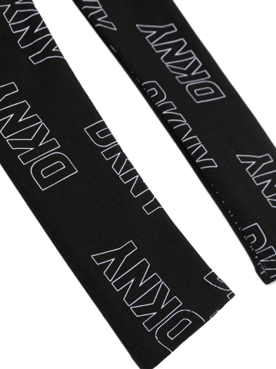Dkny Logo-print Stretch-cotton Leggings In Nero