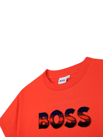 Shop Hugo Boss Multicolor Logo T-shirt In Rosso