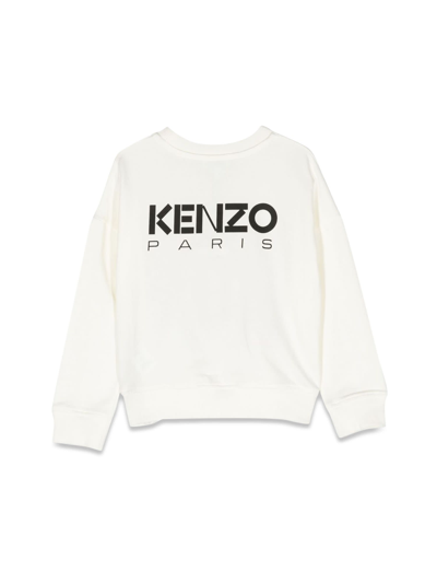 Shop Kenzo Flower Crewneck Sweatshirt In Bianco