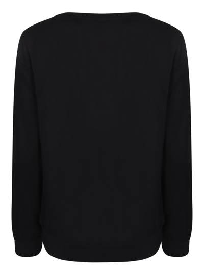 Shop Liu •jo Sequin Logo Black Sweatshirt By Liu Jo
