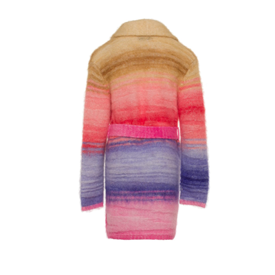Shop Missoni Striped Cardigan With Knot At The Waist In Multicolor