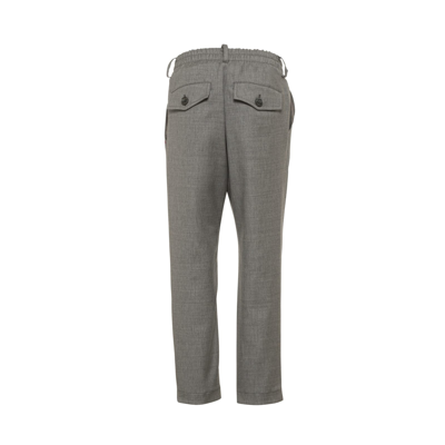 Shop Eleventy Straight Trousers With Drawstring In Gray