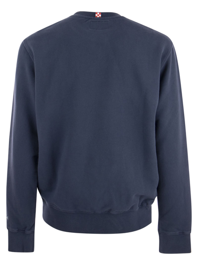 Shop Mc2 Saint Barth Cotton Sweatshirt With Sunday Mood Lettering In Avio