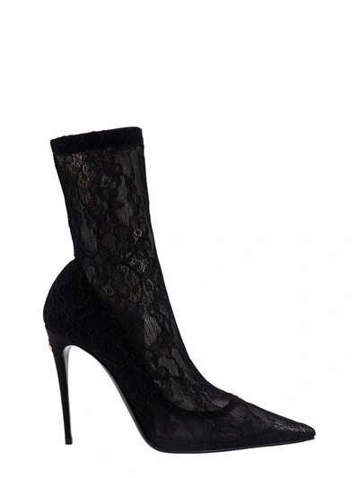 Shop Dolce & Gabbana Lace Ankle Boots