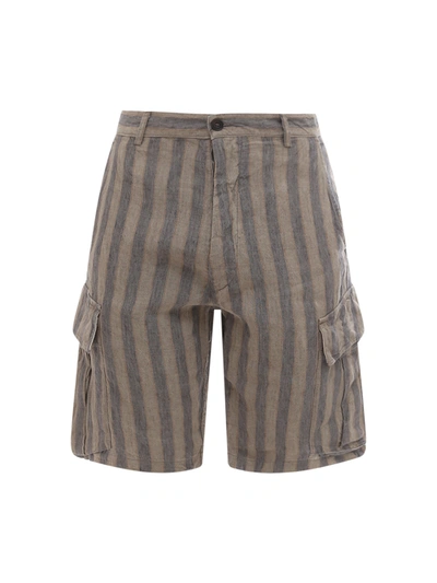 Shop Original Vintage Linen Striped Bermuda Shorts