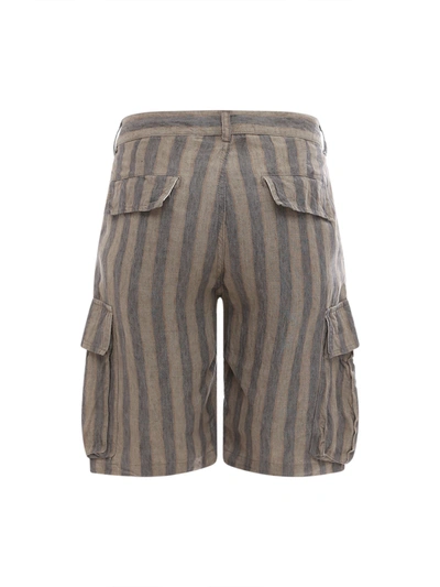 Shop Original Vintage Linen Striped Bermuda Shorts
