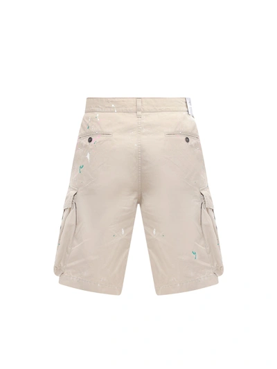 Shop Dsquared2 Cotto Cargo Bermuda Shorts With Paint Stains