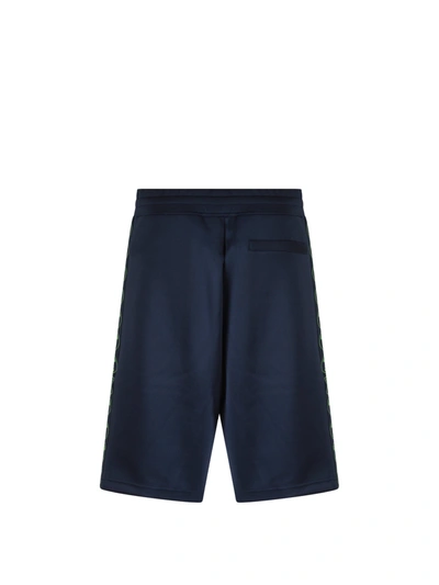 Shop Moschino Jersey Bermuda Shorts With Frontal Logo