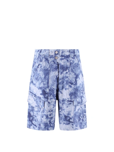 Shop Isabel Marant Cotton Bermuda Shorts With Tie Dye Effect