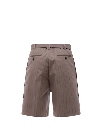 Shop Sacai Cotton Bermuda Shorts With Belt