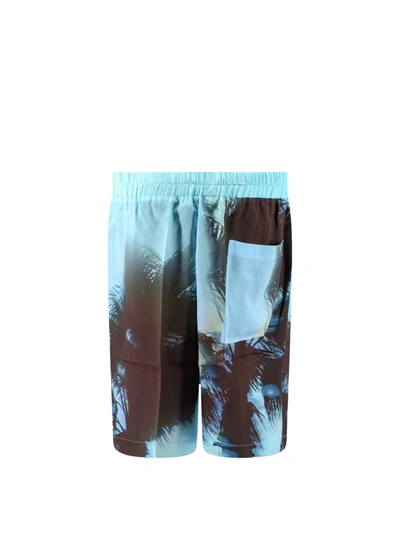 Shop Laneus Viscose Bermuda Shorts With All-over Print