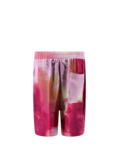 Shop Laneus Viscose Bermuda Shorts With All-over Print