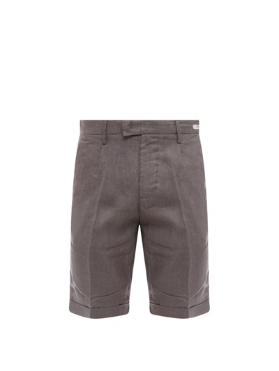 Shop Perfection Gdm Linen Bermuda Shorts With Logoed Label