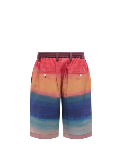 Shop Marni Cotton Bermuda Shorts With The Dark Side Of The Moon Print