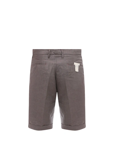 Shop Perfection Gdm Linen Bermuda Shorts With Logoed Label
