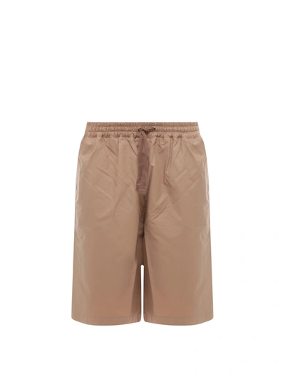 Shop Maison Kitsuné Cotton Blend Bermuda Shorts With Back Patch