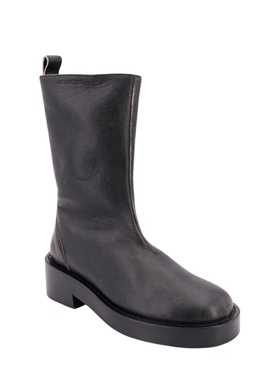Shop Courrèges Leather Boots With Used Effect