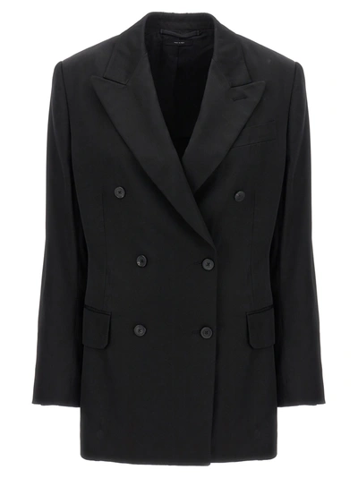 Shop Tom Ford Double-breasted Blazer Jackets Black