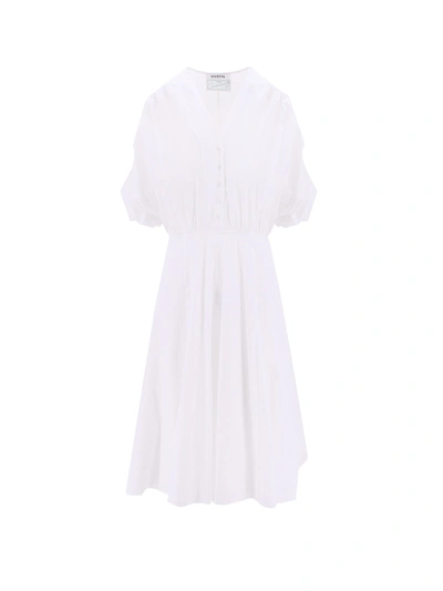 Shop Vivetta Sustainable  Cotton Dress With Cut-out Details