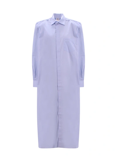 Shop Vetements Cotton Shirt Dress With Embroidered Logo On The Front