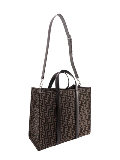 Shop Fendi Handbag With Ff Recycled Jacquard Fabric