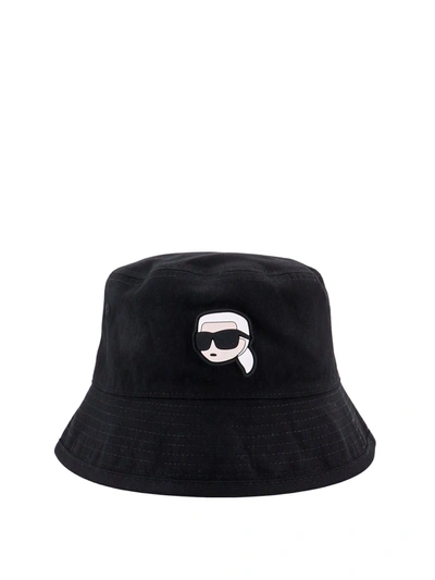 Shop Karl Lagerfeld Cotton Bucket Hat With Iconic Patch