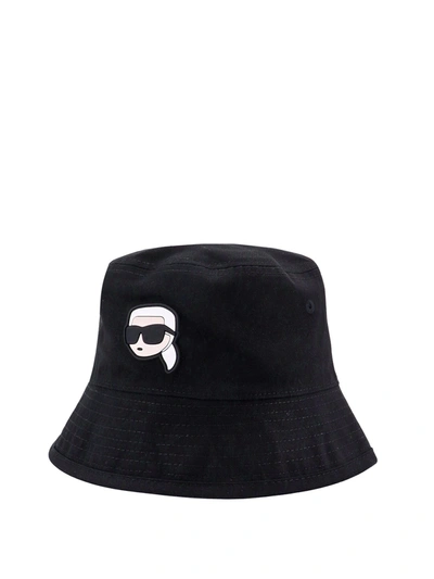 Shop Karl Lagerfeld Cotton Bucket Hat With Iconic Patch