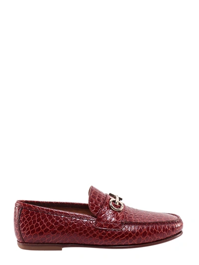 Shop Ferragamo Leather Loafer With Animalier Effect