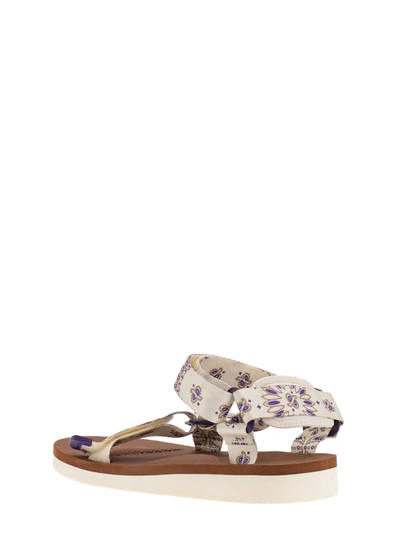Shop Suicoke Nylon And Rubber Sandals With Paisley Print