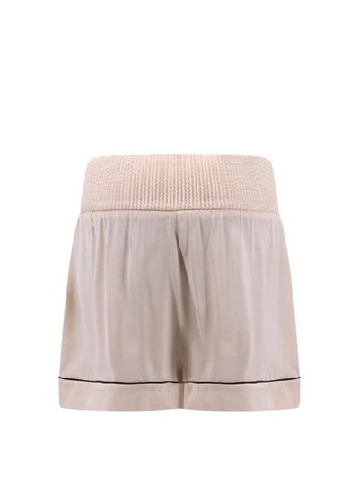 Shop Off-white Viscose Pajama Shorts.  Exclusive Capsule Collection For Nugnes