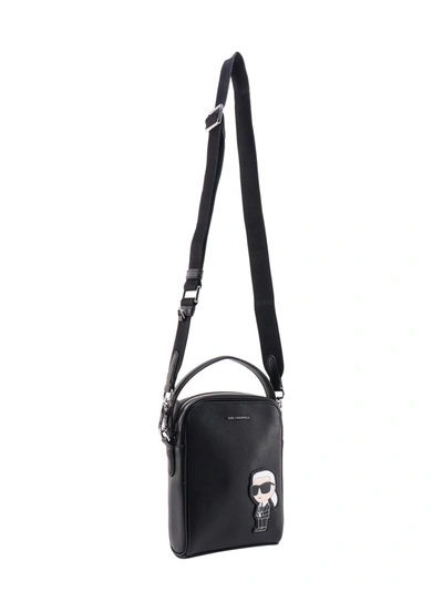 Shop Karl Lagerfeld Leather Shoulder Bag With Iconic Karl Patch