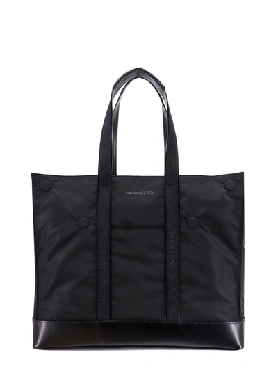 Shop Alexander Mcqueen Nylon And Leather Shoulder Bag With Frontal Logo