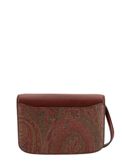 Shop Etro Paisley Fabric Shoulder Bag With Metal Pegaso Detail