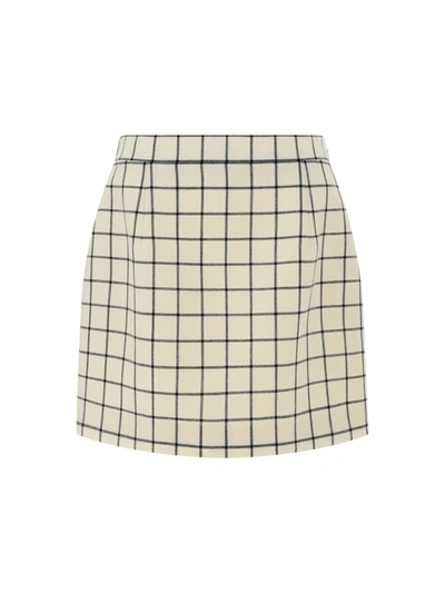 Shop Marni Virgin Wool Skirt With Check Motif