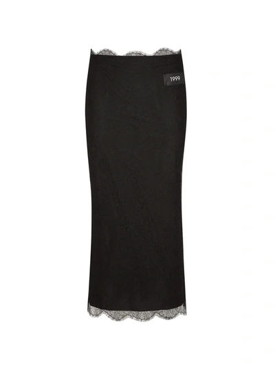 Shop Dolce & Gabbana Chantilly Lace Skirt With Removable Lining